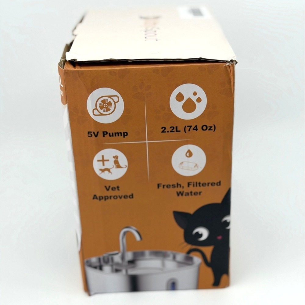 KittySpout 2.2L Cat Water Fountain Stainless Steel with 4 Filters EUC - Picture 9 of 10